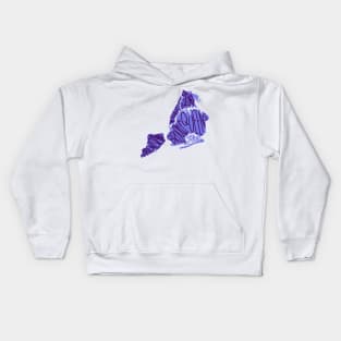 Purple New York City Borough Map Kids Hoodie